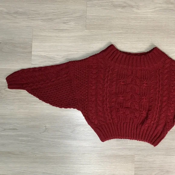 Anthropologies Cropped Knit Chunky Sweater - Picture 2 of 5